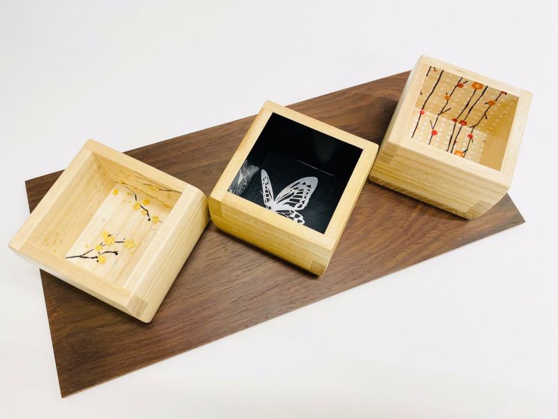 Hộp gỗ vuông Masu